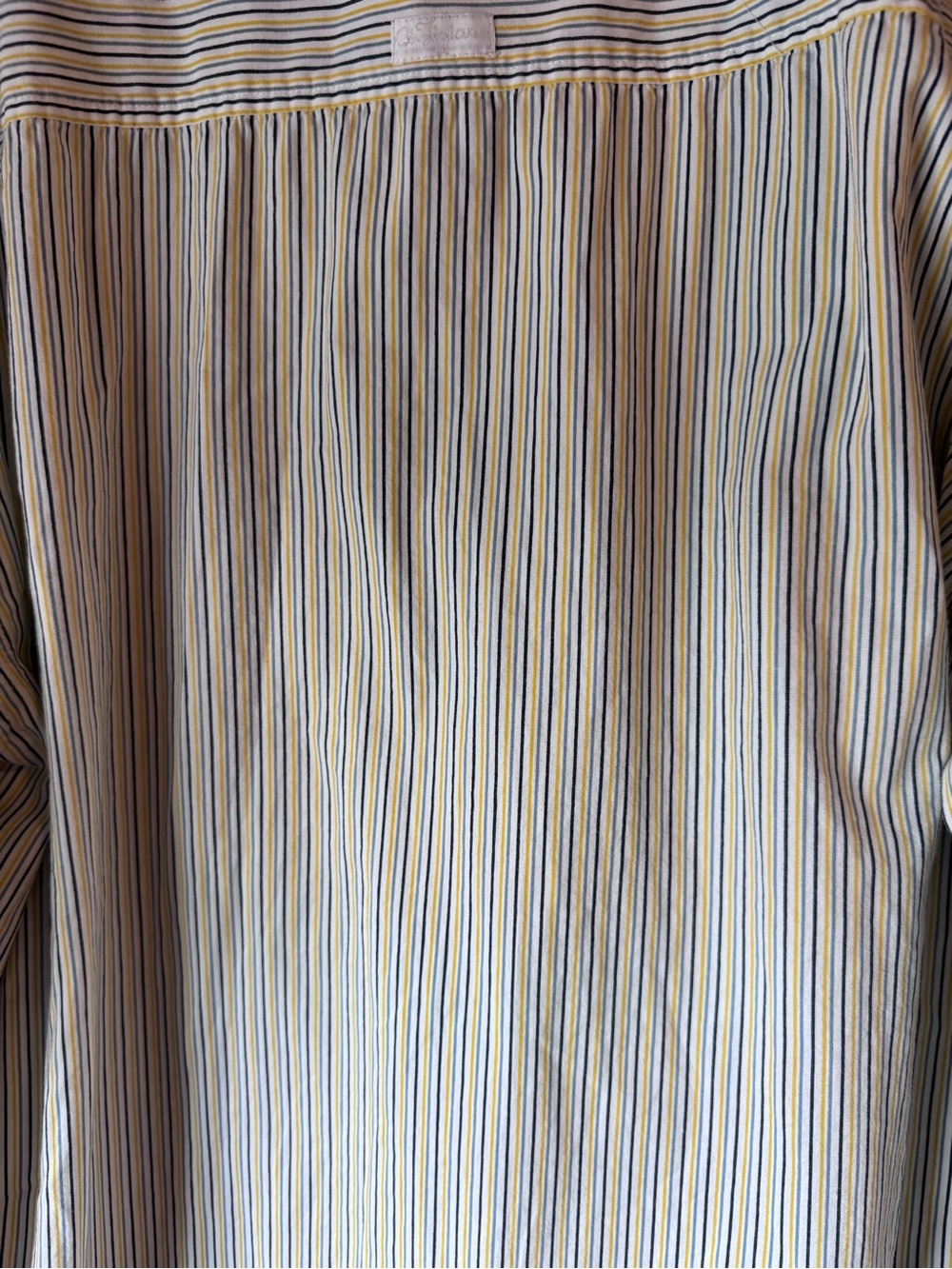 Men's Striped Button-Up Shirt - White with Navy Accents - Picture 7 of 9
